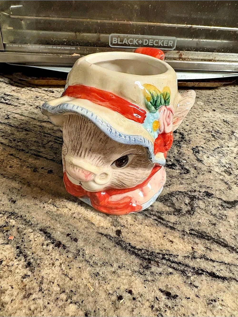 🐰 Vintage 1992 Fitz & Floyd Ceramic Bunny Bonnet Hill Mug 🌸
